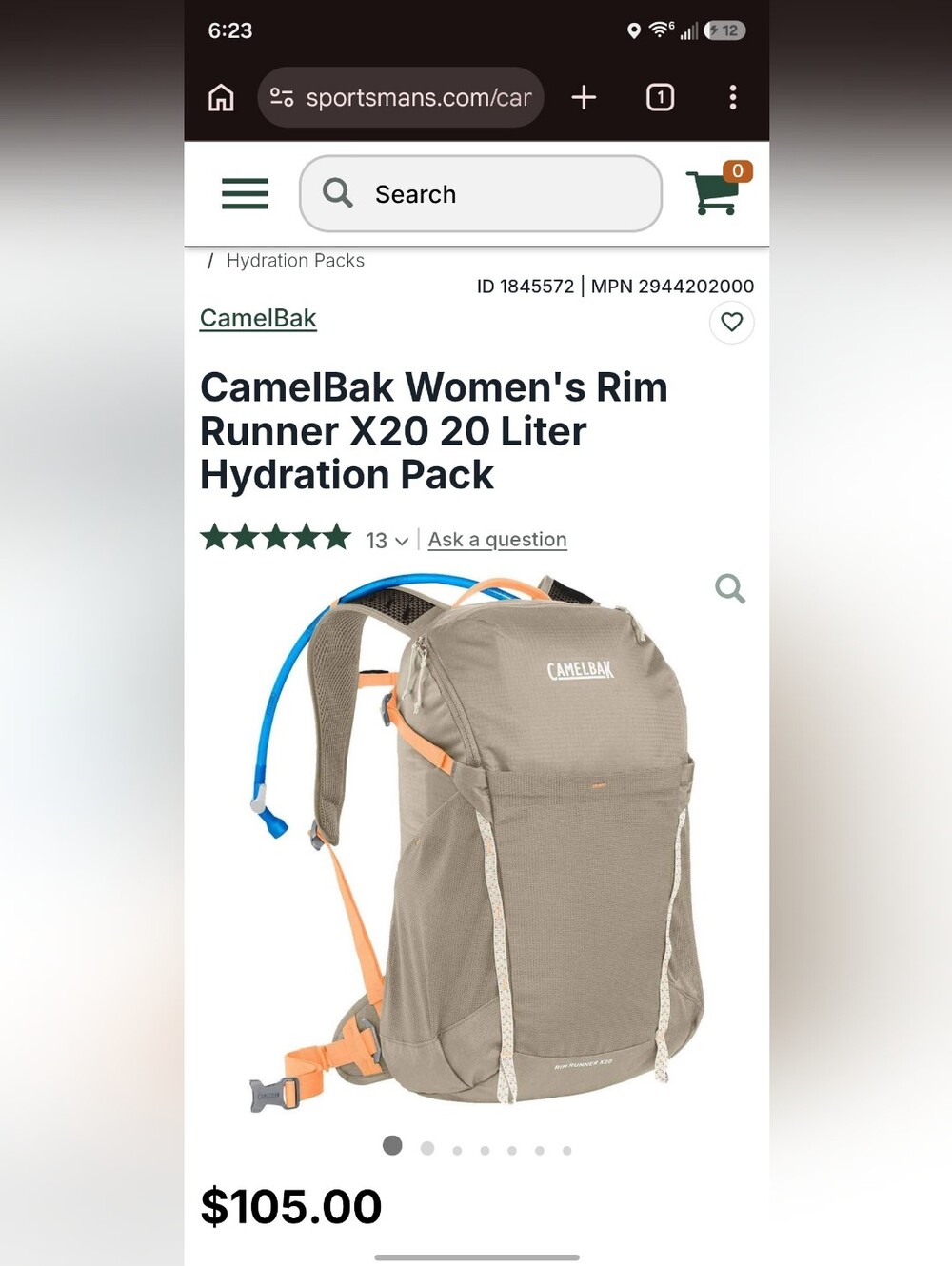 CamelBak Lightweight Tan And Coral Backpack - Picture 6 of 6